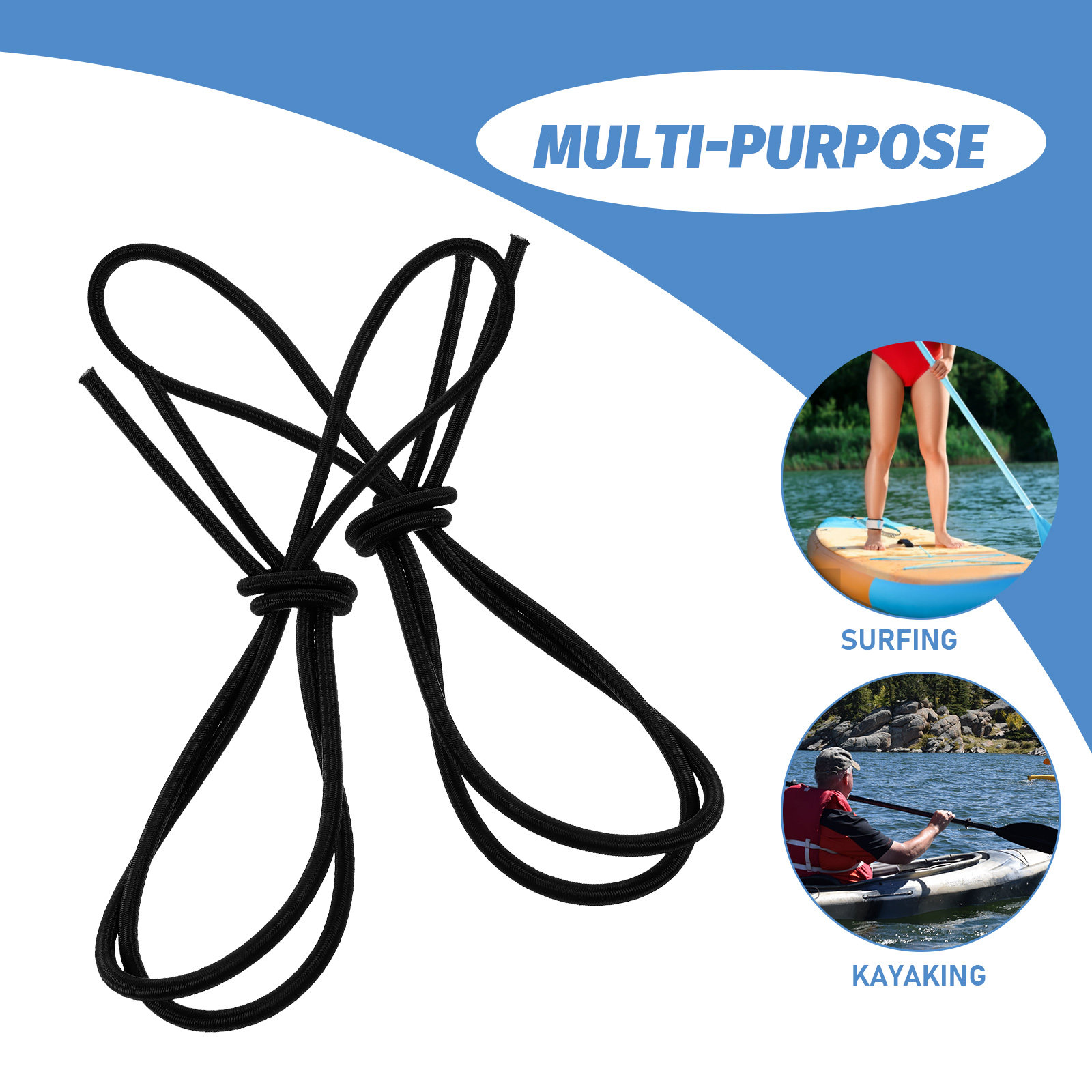 4Pcs Elastic Paddle Leash Kaya - Outdoor Adventure Kayak ulasan dan harga