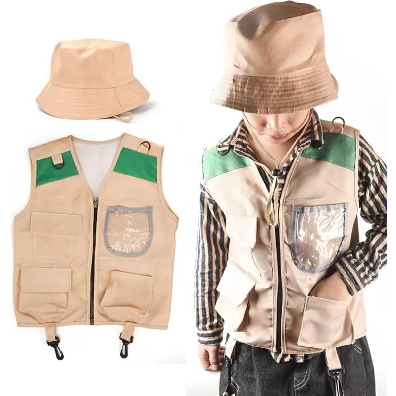 Safari Costume with Cargo Vest - Outdoor Adventure Hat ulasan dan harga