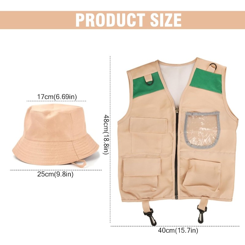 Safari Costume with Cargo Vest - Outdoor Adventure Hat ulasan dan harga