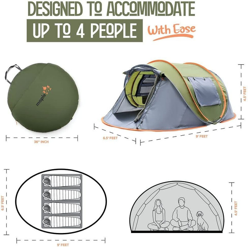 Camping Tent - 4-Person Easy P - Outdoor Adventure Tent ulasan dan harga