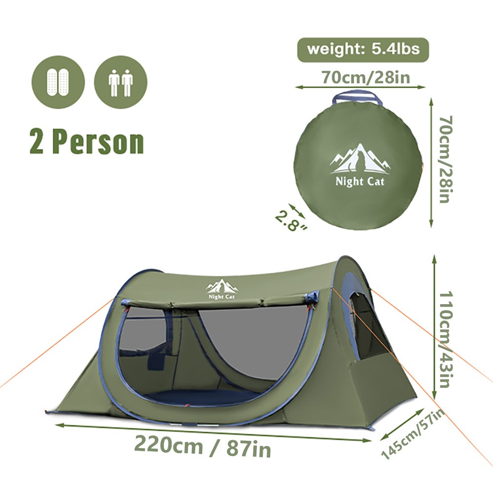 Night Cat Pop Up Tent 2 Person - Outdoor Adventure Tent ulasan dan harga