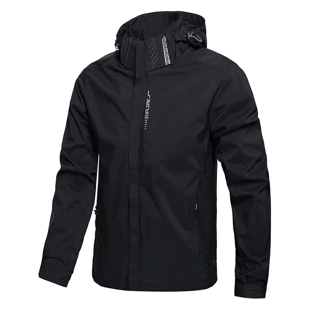 Men's Waterproof Rain Jacket L - Outdoor Adventure Hat ulasan dan harga