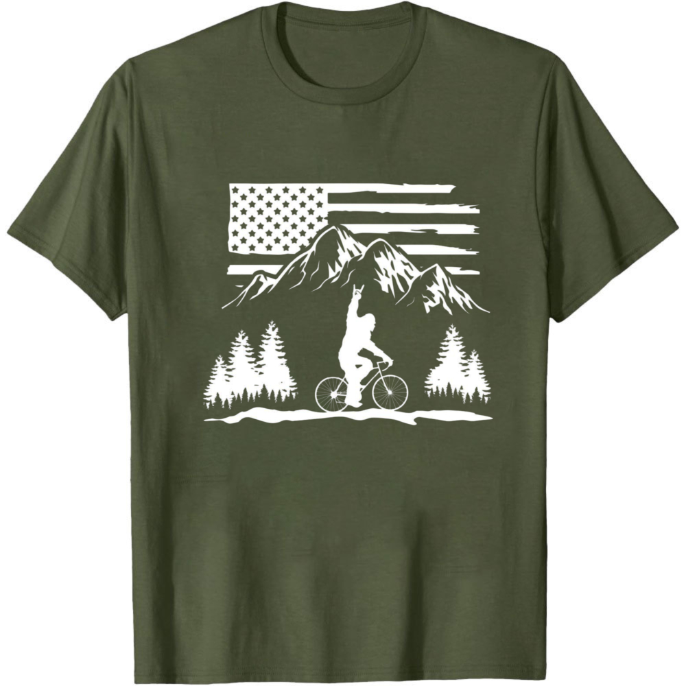 Mountain Biking Usa Flag Men T - Outdoor Adventure Usa ulasan dan harga