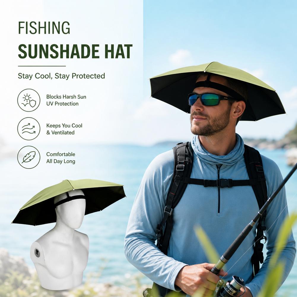 Hand-free Sun Umbrella Hat Fol - Outdoor Adventure Hat ulasan dan harga