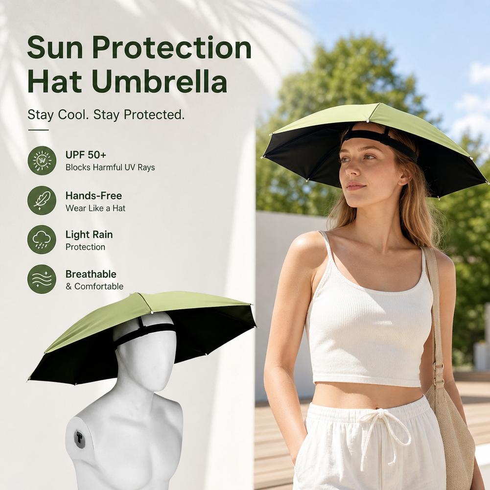 Hand-free Sun Umbrella Hat Fol - Outdoor Adventure Hat ulasan dan harga