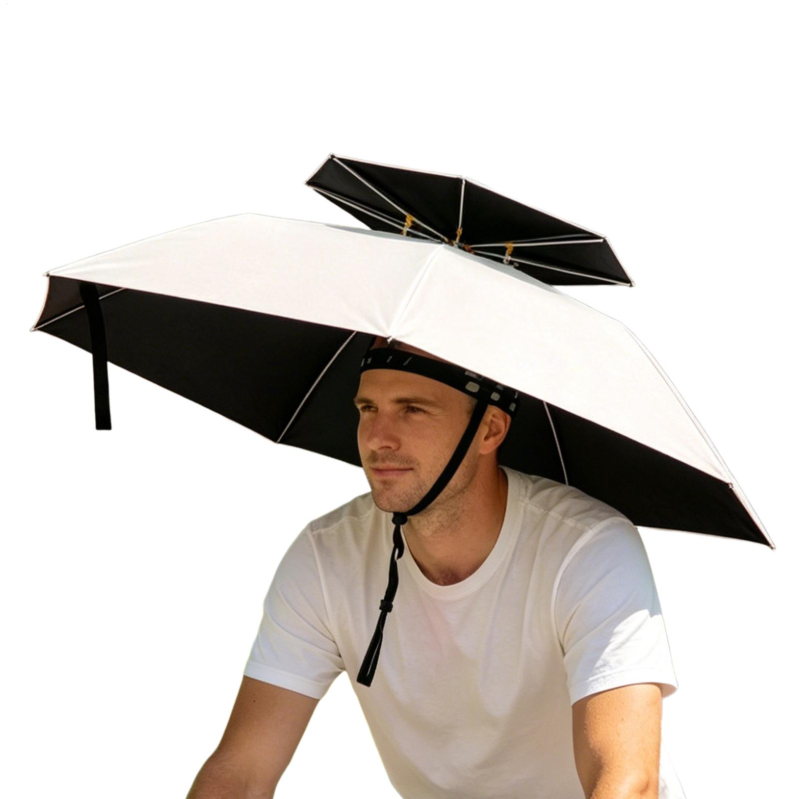 Foldable Head Mount Umbrella H - Outdoor Adventure Hat ulasan dan harga
