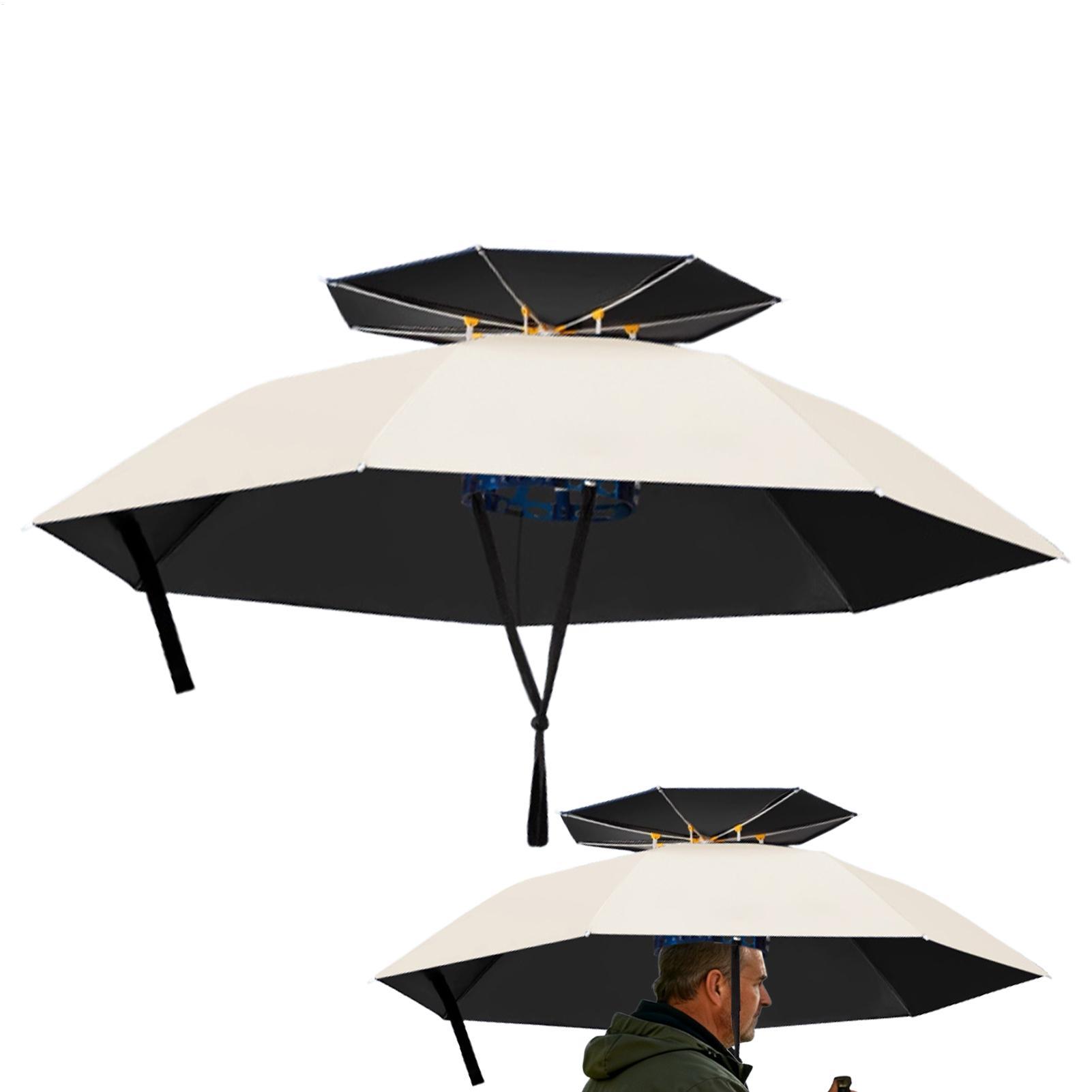 Foldable Head Mount Umbrella H - Outdoor Adventure Hat ulasan dan harga